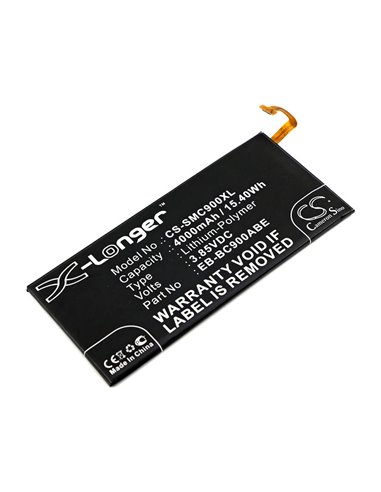 3.85V, 4000mAh, Li-Polymer Battery fits Samsung, Galaxy C9 Pro, Galaxy C9 Pro Duos, 15.4Wh