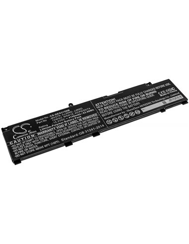 15.2V, 4150mAh, Li-Polymer Battery fits Dell, G3 15 3500 3500-0849, G3 15 3500 3500-0931, 63.08Wh