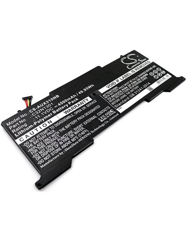 11.1V, 4500mAh, Li-Polymer Battery fits Asus, Ux31l, Ux31la, 49.95Wh