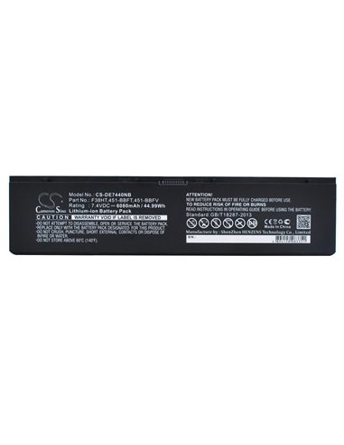 7.4V, 6080mAh, Li-Polymer Battery fits Dell, Latitude 14 7000, Latitude 14 E7440, 44.992Wh