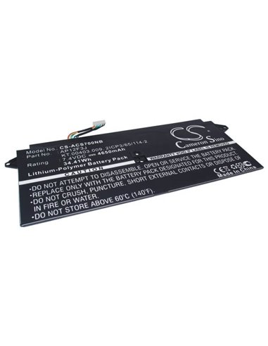 7.4V, 4650mAh, Li-Polymer Battery fits Acer, Aspire R14, Aspire S7, 34.41Wh