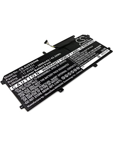 11.4V, 3800mAh, Li-Polymer Battery fits Asus, U305ca6y30, U305f 13.3 Inch, 43.32Wh