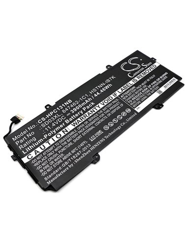 11.4V, 3900mAh, Li-Polymer Battery fits Hp, Chromebook 13 G1, Chromebook 13 G1 Core M5, 44.46Wh