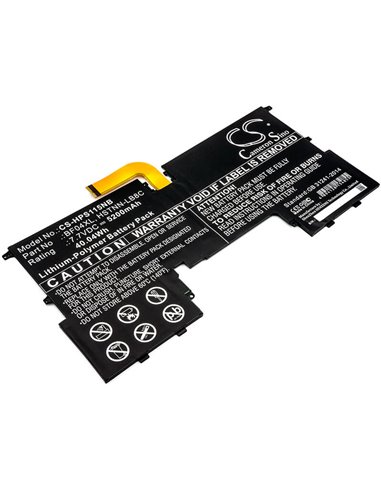 7.7V, 5200mAh, Li-Polymer Battery fits Hp, Spectre 13-af000, Spectre 13-af000nc, 40.04Wh