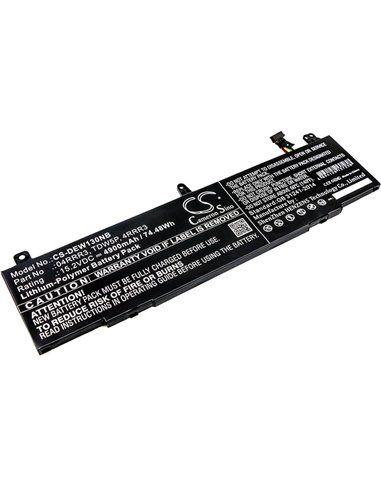 15.2V, 4900mAh, Li-Polymer Battery fits Dell, Alienware 13 R3, Alienware 13(alw13c-d1738), 74.48Wh