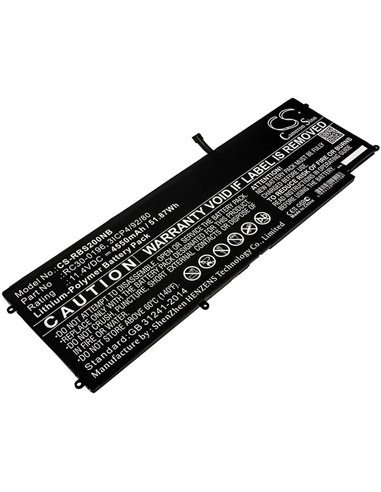 11.4V, 4550mAh, Li-Polymer Battery fits Razer, Blade Stealth 2016 Rz09-01962w, Blade Stealth 2016 V2, 51.87Wh