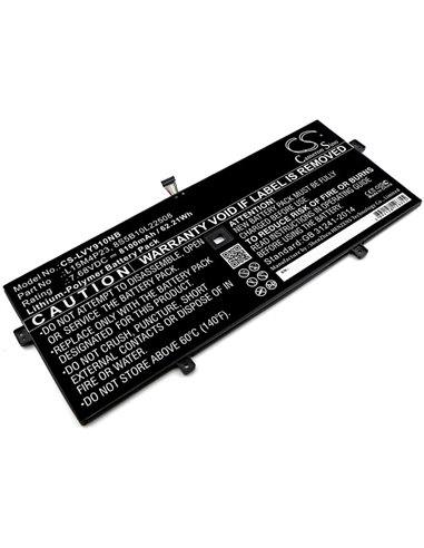 7.68V, 8100mAh, Li-Polymer Battery fits Lenovo, Yoga 5 Pro, Yoga 5 Pro(512g), 62.208Wh