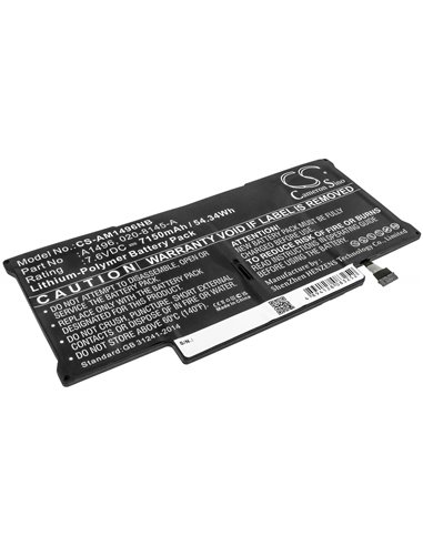 7.6V, 7150mAh, Li-Polymer Battery fits Apple, Macbook Air 13" A1466, Macbook Air 13" A1466 2012, 54.34Wh