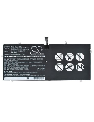 7.4V, 7400mAh, Li-Polymer Battery fits Lenovo, Yoga 2 Pro 13.3", Yoga 2 Pro Ultrabook, 54.76Wh