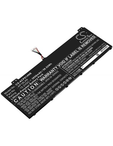 15.20V, 3850mAh, Li-Polymer Battery fits Acer, Nx.vl2cn.001, Nx.vl2cn.002, 58.52Wh