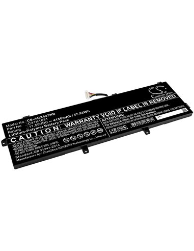 11.55V, 4150mAh, Li-Polymer Battery fits Asus, P3540fa, P3540fa-0091a8265u, 47.9325Wh