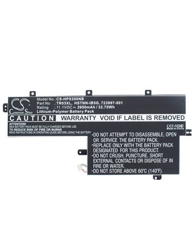 11.1V, 2950mAh, Li-Polymer Battery fits Hp, Spectre 13 X2 Pro, Spectre 13 X2 Pro(f1n04ea), 32.745Wh