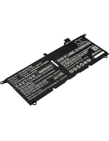 7.6V, 6300mAh, Li-ion Battery fits Dell, Xps 13 2018, Xps 13 9370, 47.88Wh