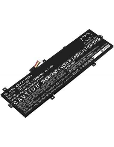 11.55V, 4200mAh, Li-Polymer Battery fits Asus, Bx430, Bx430ua, 48.51Wh