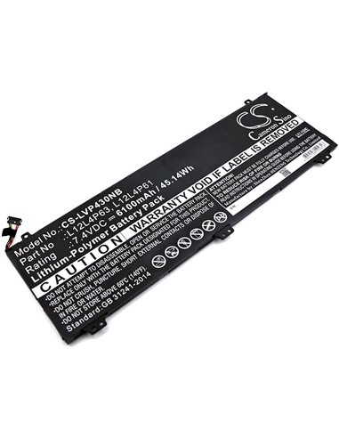 7.4V, 6100mAh, Li-Polymer Battery fits Lenovo, Ideapad U330, Ideapad U330 Touch, 45.14Wh