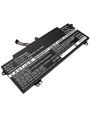 14.4V, 3800mAh, Li-ion Battery fits Toshiba, Tecra Z40-a-10k, Tecra Z40-a-10t, 54.72Wh