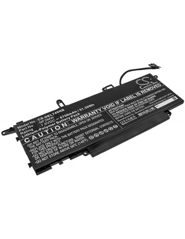 7.6V, 6750mAh, Li-Polymer Battery fits Dell, Latitude 7310 2-in-1, Latitude 7400 2-in-1, 51.3Wh