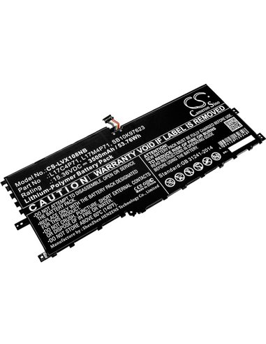 15.36V, 3500mAh, Li-Polymer Battery fits Lenovo, Thinkpad X1 Yoga 2018, Thinkpad X1 Yoga 2018 (20ld000, 53.76Wh