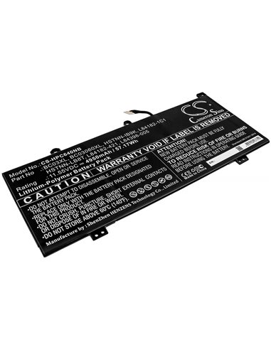 11.55V, 4950mAh, Li-Polymer Battery fits Hp, Chromebook X360 14c, Chromebook X360 14c-ca0053dx, 57.1725Wh