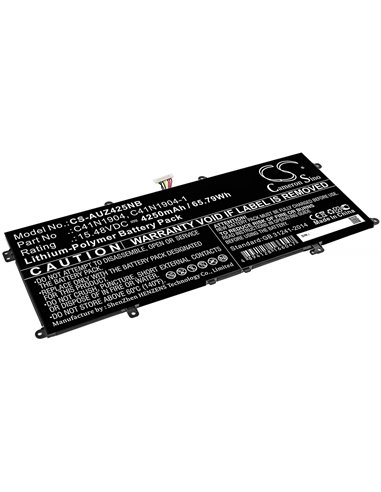 15.48V, 4250mAh, Li-Polymer Battery fits Asus, Deluxe 14s, Ux425ia, 65.79Wh