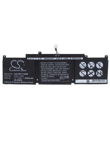 11.1V, 2600mAh, Li-Polymer Battery fits Hp, Chromebook 11, Chromebook 11 2000, 28.86Wh