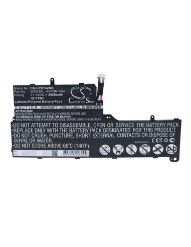 11.1V, 2950mAh, Li-Polymer Battery fits Hp, Pavilion 13-p100ed, Pavilion 13-p100el, 32.745Wh