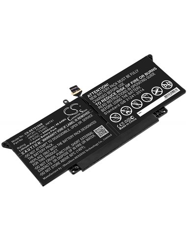 7.6V, 6400mAh, Li-Polymer Battery fits Dell, H0dn8, H0dn8+qq2-01024, 48.64Wh