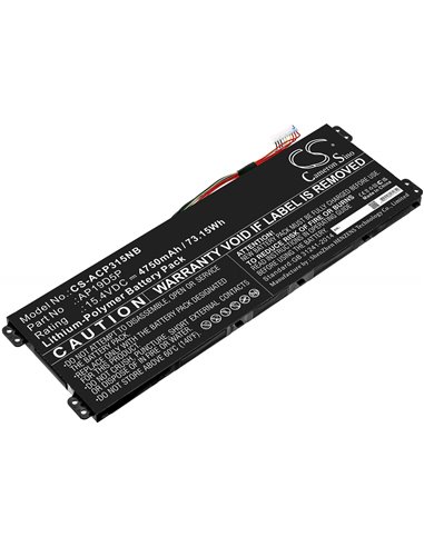 15.4V, 4750mAh, Li-Polymer Battery fits Acer, Conceptd 3 Cn315-71-72j3, Conceptd 3 Cn315-71-74uw, 73.15Wh