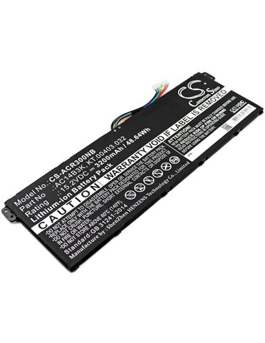 15.2V, 3200mAh, Li-ion Battery fits Acer, Aspire Es15, Aspire Es1-572, 48.64Wh