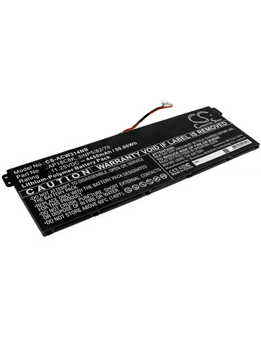 11.25V, 4450mAh, Li-Polymer Battery fits Acer, Aspire 5 A514-52-58u3, Chromebook 314 C933, 50.0625Wh