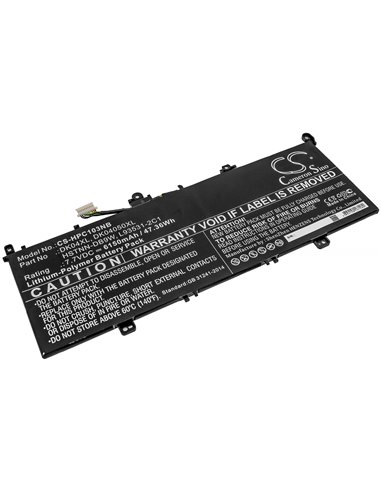 7.7V, 6150mAh, Li-Polymer Battery fits Hp, Chromebook X360 13c, Elite C1030, 47.355Wh