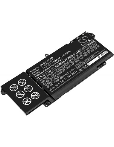 15.2V, 3800mAh, Li-Polymer Battery fits Dell, Latitude 5320, Latitude 7320, 57.76Wh