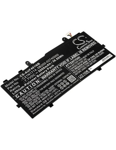 7.7V, 5000mAh, Li-Polymer Battery fits Asus, J401ca, J401ma, 38.5Wh