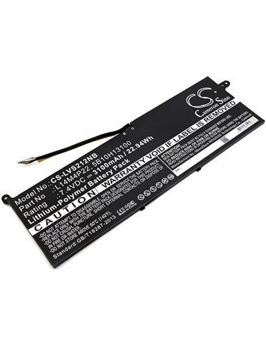 7.4V, 3100mAh, Li-Polymer Battery fits Lenovo, Ideapad S21e-20, Ideapad S21e-20 80m4, 22.94Wh