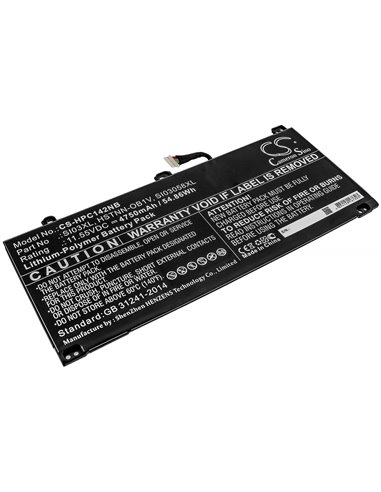 11.55V, 4750mAh, Li-Polymer Battery fits Hp, Chromebook 14b, 54.8625Wh