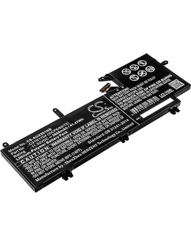 11.52V, 3600mAh, Li-Polymer Battery fits Asus, Q535u, Q535ud, 41.472Wh