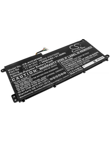 11.55V, 3600mAh, Li-Polymer Battery fits Asus, Chromebook C436fa, 41.58Wh