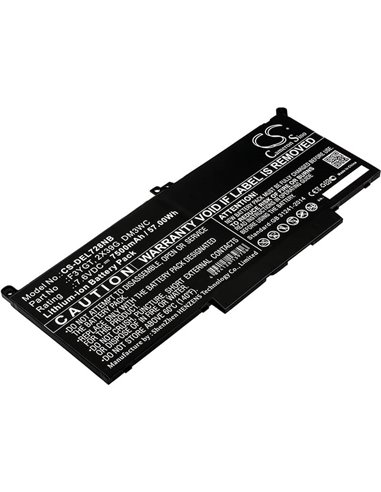 7.6V, 7500mAh, Li-ion Battery fits Dell, Ctol7480-d1506cn, Ctol7480-d1706cn, 57Wh