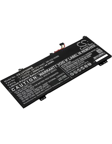 7.68V, 5800mAh, Li-Polymer Battery fits Lenovo, 530s-14ikb-type 81eu-81eu00exh, Air 14, 44.544Wh