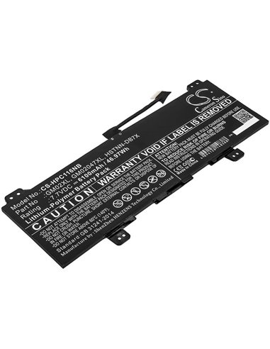 7.7V, 6100mAh, Li-Polymer Battery fits Hp, Chromebook 11 G6, Chromebook 11 G6 Ee, 46.97Wh