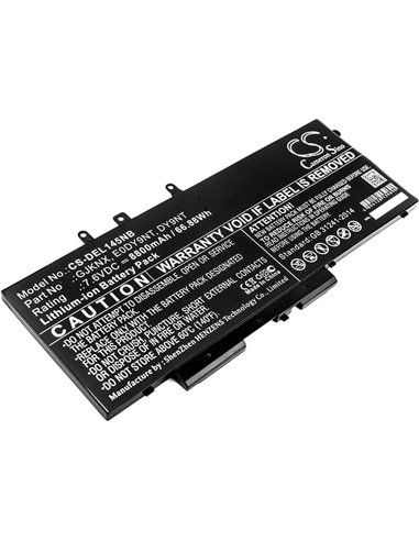 7.6V, 8800mAh, Li-ion Battery fits Dell, Latitude 14 5490, Latitude 14 5491, 66.88Wh