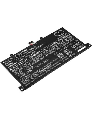 7.4V, 3750mAh, Li-Polymer Battery fits Dell, Latitude 5175, Latitude 5179, 27.75Wh