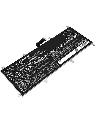 CS-DEV056NB, Notebook, Laptop 7.4V, 4100mAh, Li-Polymer Battery fits Dell, Venue 10 Pro, Venue 10 Pro 5056, 30.34Wh