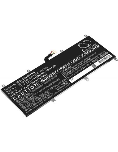 CS-DEV057NB, Notebook, Laptop 7.4V, 4100mAh, Li-Polymer Battery fits Dell, Venue 10 Pro, Venue 10 Pro 5056, 30.34Wh