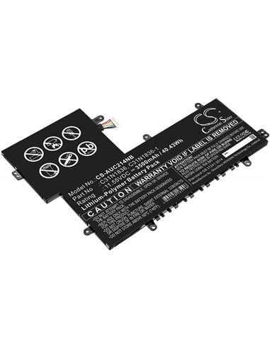 11.55V, 3500mAh, Li-Polymer Battery fits Asus, C204ma-1a, C204ma-bu0005, 40.425Wh