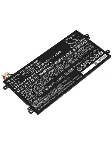 11.1V, 2200mAh, Li-Polymer Battery fits Toshiba, P30w-b-10e, Satellite Click 2 Pro P30w-b-1, 24.42Wh