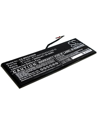 7.6V, 8000mAh, Li-ion Battery fits Msi, Gs40, Gs40 6qd, 60.8Wh