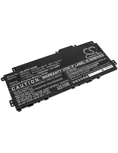 11.55V, 3500mAh, Li-Polymer Battery fits Hp, Pavilion 13-bb, Pavilion 13-bb0000nc, 40.425Wh