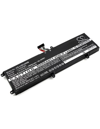 15.0V, 3900mAh, Li-Polymer Battery fits Lenovo, Rescuer 14-i5, Rescuer 14-i7, 58.5Wh