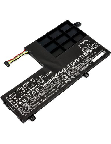 7.6V, 4600mAh, Li-Polymer Battery fits Lenovo, Yoga 510, Yoga 510-14ast, 34.96Wh